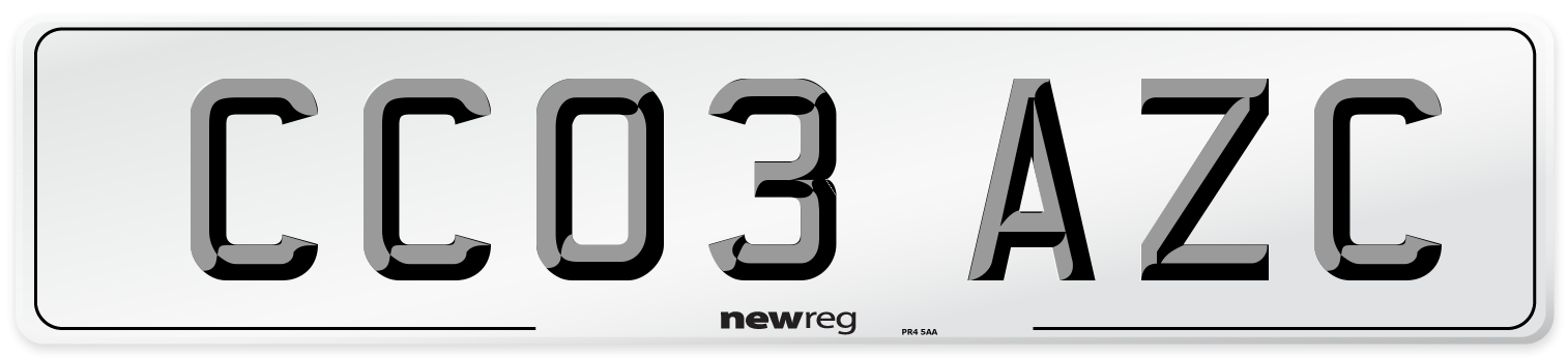 CC03 AZC Number Plate from New Reg